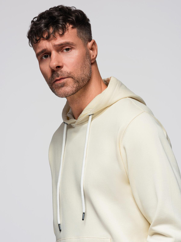 Ombre Clothing Muška trenerka majica + hlače regular fit - kremasta V11 Z120 Ombre Clothing