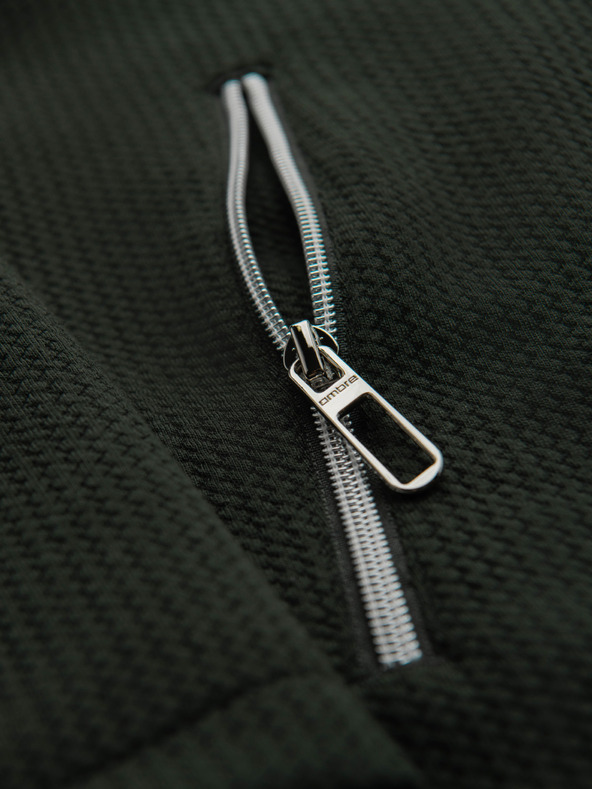 Ombre Clothing Muška strukturirana jakna sa stojačem - tamno zelena V3 OM-JANP-0229 Ombre Clothing