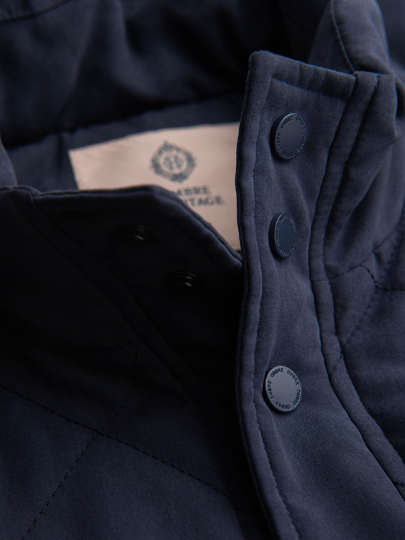 Ombre Clothing Muška prošivana jakna bez rukava s breskvinim efektom - tamno plava V2 OM-JAVJ-0277 Ombre Clothing