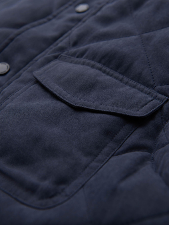 Ombre Clothing Muška prošivana jakna bez rukava s breskvinim efektom - tamno plava V2 OM-JAVJ-0277 Ombre Clothing