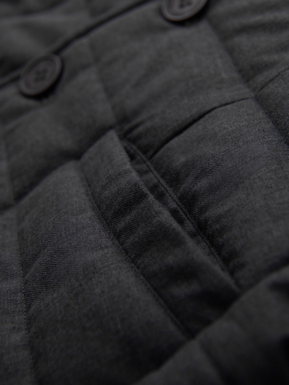 Ombre Clothing Muška prošivana elegantan prsluka - grafitni melir V1 OM-JAVJ-0275 Ombre Clothing