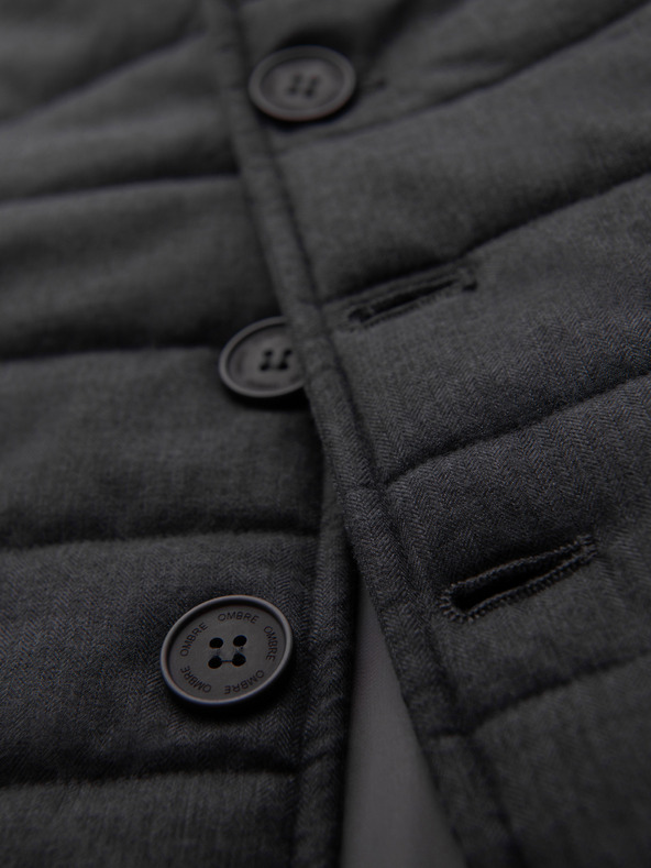 Ombre Clothing Muška prošivana elegantan prsluka - grafitni melir V1 OM-JAVJ-0275 Ombre Clothing