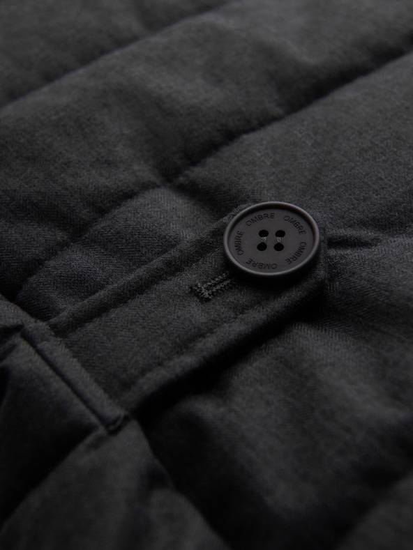 Ombre Clothing Muška prošivana elegantan prsluka - grafitni melir V1 OM-JAVJ-0275 Ombre Clothing