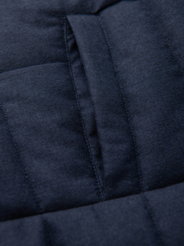 Ombre Clothing Muška elegantan prošivana prsluka - tamno plavi melanj V3 OM-JAVJ-0275 Ombre Clothing