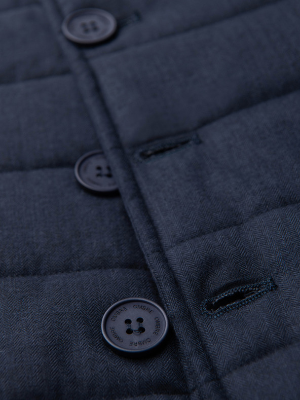 Ombre Clothing Muška elegantan prošivana prsluka - tamno plavi melanj V3 OM-JAVJ-0275 Ombre Clothing