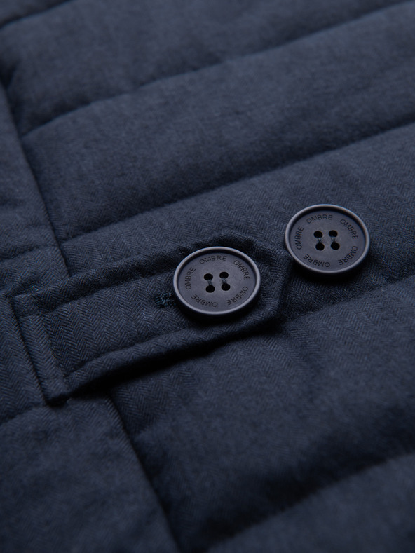 Ombre Clothing Muška elegantan prošivana prsluka - tamno plavi melanj V3 OM-JAVJ-0275 Ombre Clothing