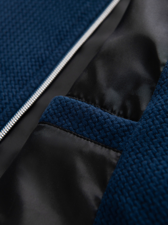 Ombre Clothing Muška strukturirana jakna sa stojačem - tamno plava V1 OM-JANP-0229 Ombre Clothing