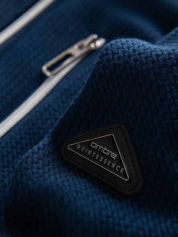 Ombre Clothing Muška strukturirana jakna sa stojačem - tamno plava V1 OM-JANP-0229 Ombre Clothing