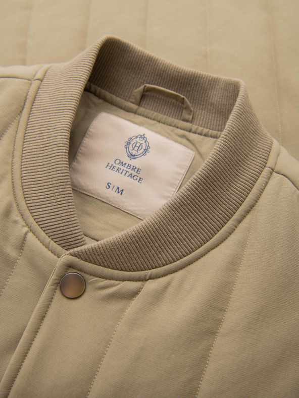 Ombre Clothing Muška casual prsluka bez rukava s okomitim prošivanjem - bež V2 OM-JAVJ-0323 Ombre Clothing