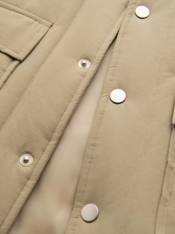 Ombre Clothing Muška casual prsluka bez rukava s okomitim prošivanjem - bež V2 OM-JAVJ-0323 Ombre Clothing