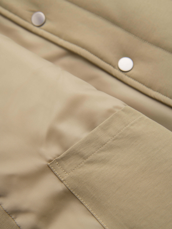 Ombre Clothing Muška casual prsluka bez rukava s okomitim prošivanjem - bež V2 OM-JAVJ-0323 Ombre Clothing