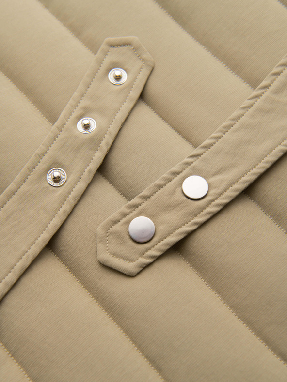 Ombre Clothing Muška casual prsluka bez rukava s okomitim prošivanjem - bež V2 OM-JAVJ-0323 Ombre Clothing