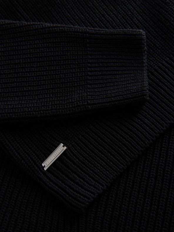 Ombre Clothing Muski klasicni pamucni pulover sa rolakom - crn V4 OM-SWTN-0162 Ombre Clothing