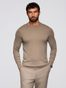 Ombre Clothing BASIC muski klasicni viskozni pulover sa okruglim izrezom - tamno bež V15 OM-SWBS-0106 Ombre Clothing