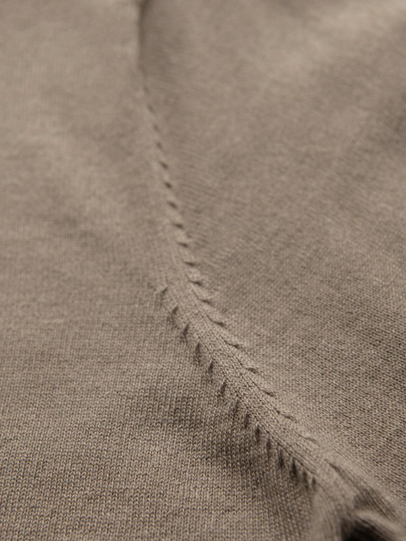 Ombre Clothing BASIC muski klasicni viskozni pulover sa okruglim izrezom - tamno bež V15 OM-SWBS-0106 Ombre Clothing