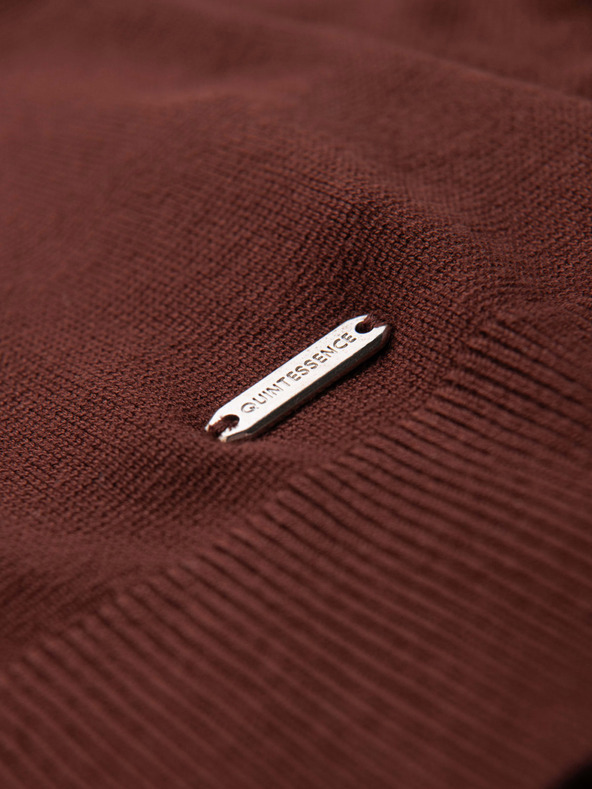 Ombre Clothing Muški pulover s okruglim izrezom od elastične pletenine u klasičnoj vezi - bordo V4 OM-SWSW-0183 Ombre Clothing