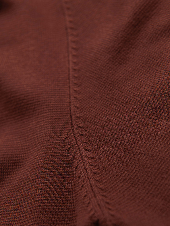 Ombre Clothing Muški pulover s okruglim izrezom od elastične pletenine u klasičnoj vezi - bordo V4 OM-SWSW-0183 Ombre Clothing