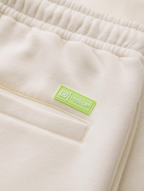 Ombre Clothing Unisex trenirke šortice sa rebrastim pojasom - kremasta V2 OU-SRBC-0101 Ombre Clothing