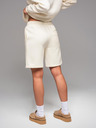 Ombre Clothing Unisex trenirke šortice sa rebrastim pojasom - kremasta V2 OU-SRBC-0101 Ombre Clothing