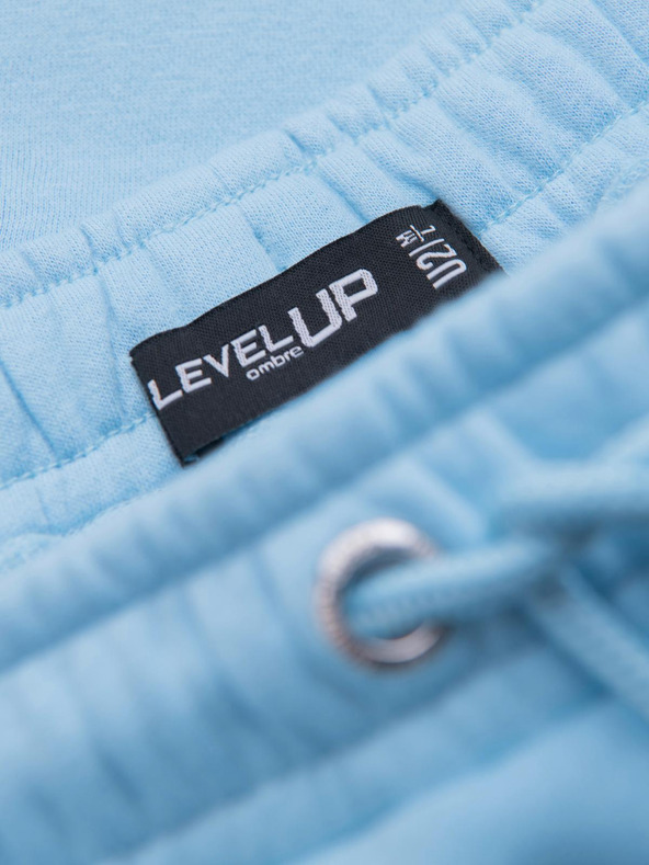 Ombre Clothing Unisex trenirke šortice sa rebrastim pojasom - plave V8 OU-SRBC-0101 Ombre Clothing