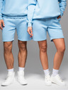 Ombre Clothing Unisex trenirke šortice sa rebrastim pojasom - plave V8 OU-SRBC-0101 Ombre Clothing
