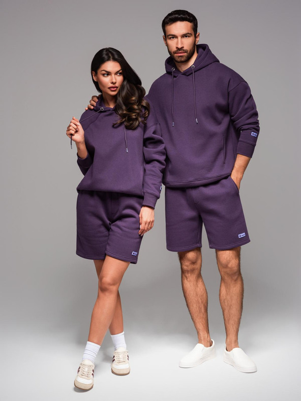 Ombre Clothing Unisex trenirke šortice sa vezicama u pasu - ljubicaste V13 OU-SRBC-0101 Ombre Clothing