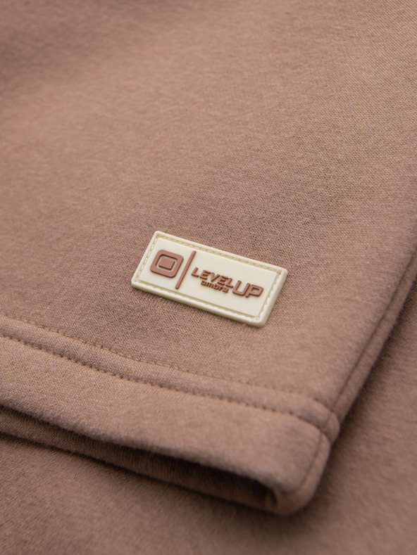 Ombre Clothing Unisex trenirke šortice sa rebrastim pojasom - smeđe V16 OU-SRBC-0101 Ombre Clothing