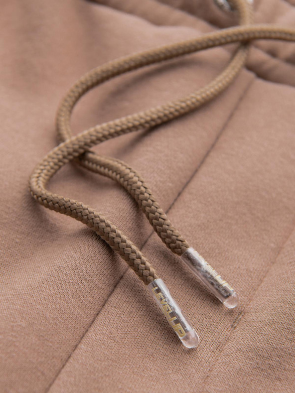 Ombre Clothing Unisex trenirke šortice sa rebrastim pojasom - smeđe V16 OU-SRBC-0101 Ombre Clothing