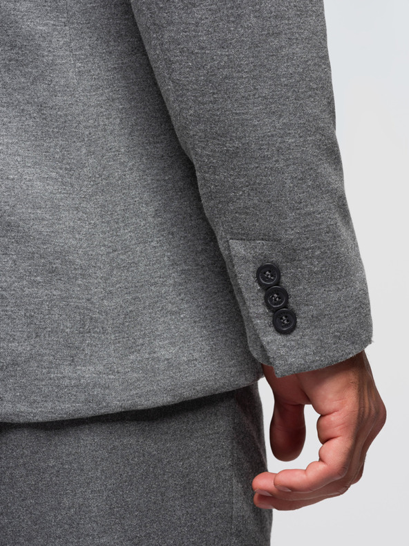 Ombre Clothing Muški pleteni sako u fitted kroju - svjetlo siva V2 OM-BLZB-0100 Ombre Clothing