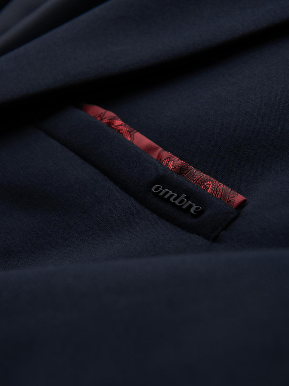 Ombre Clothing Muška pletena jakna u fitted kroju - tamno plava V3 OM-BLZB-0100 Ombre Clothing