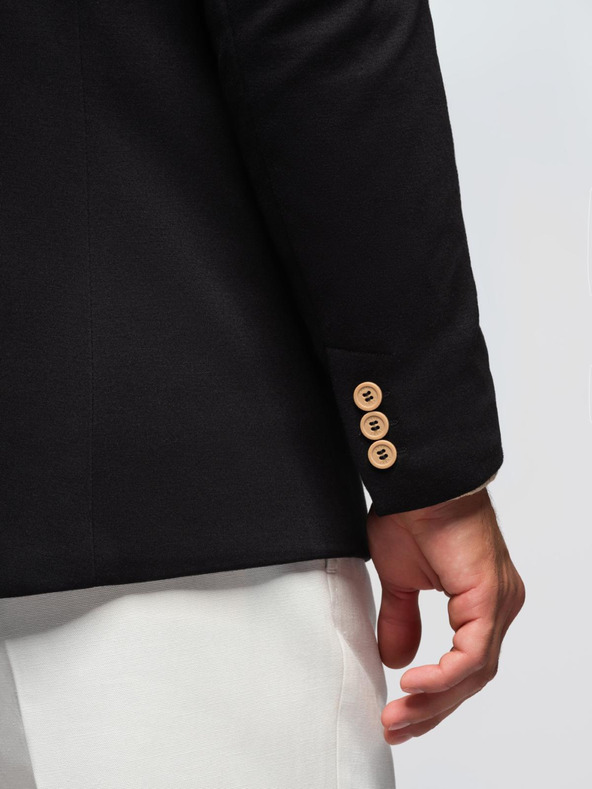 Ombre Clothing Muška pletena jakna u fitted kroju - crna V5 OM-BLZB-0100 Ombre Clothing