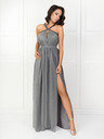 Edoti Ženske maxi haljine na uskim breteljama sa ugrađenim izrezom INGI DLR201 - sive EDOTI