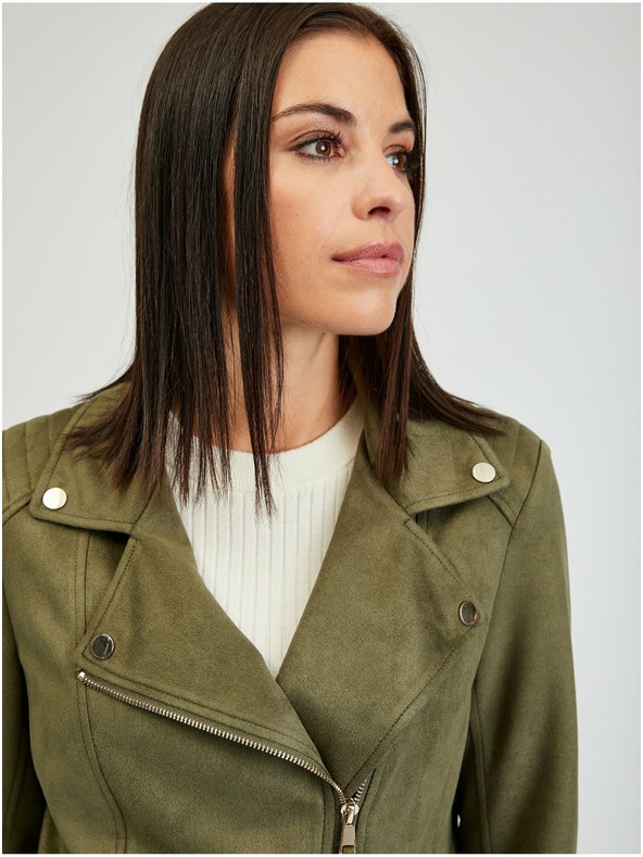 Orsay Kaki ženska motociklistička jakna od brušene kože ORSAY Tina