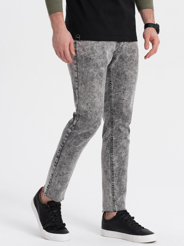 Ombre Clothing Sive muške skraćene uske traperice Ombre odjeća P923