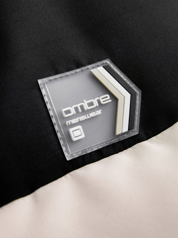 Ombre Clothing Crno-bež muški prošiveni prsluk Ombre Clothing