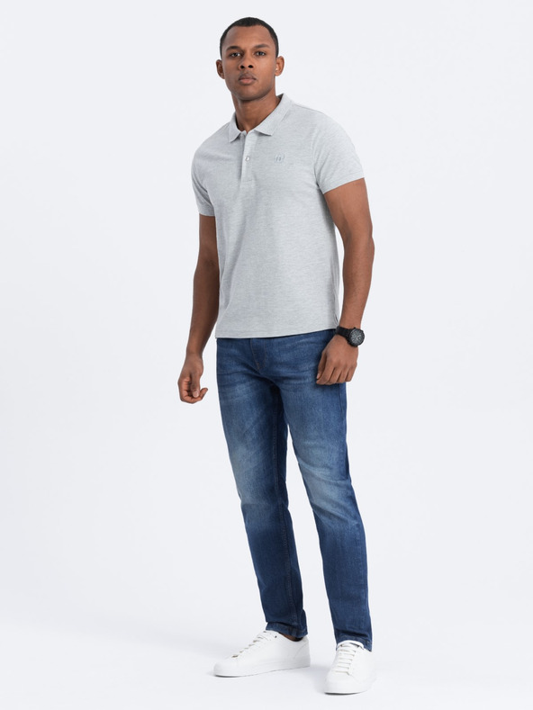 Ombre Clothing Svijetlo siva muška osnovna polo majica Ombre Clothing