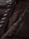 Ombre Clothing Tamno smeđa muška kožna jakna Ombre Clothing