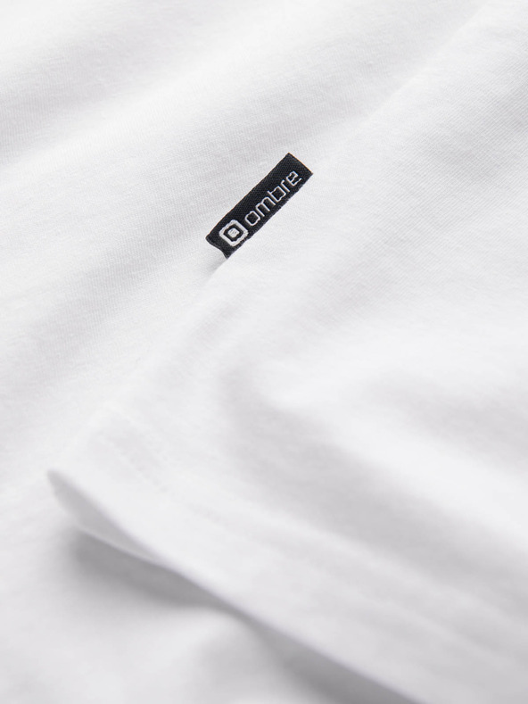 Ombre Clothing Bijela muška majica s V-izrezom Ombre Clothing