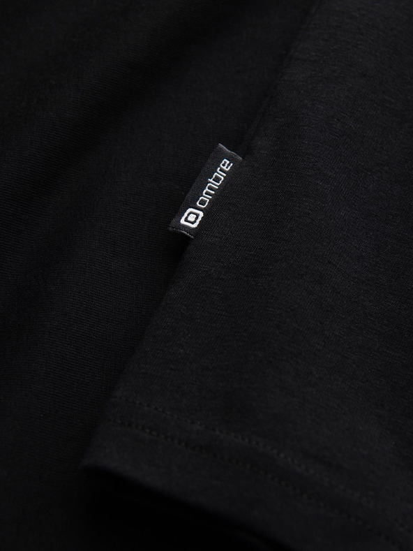 Ombre Clothing Crna muška majica kratkih rukava s v-izrezom Ombre Clothing