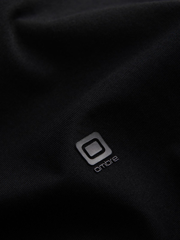 Ombre Clothing Crna muška majica kratkih rukava s v-izrezom Ombre Clothing