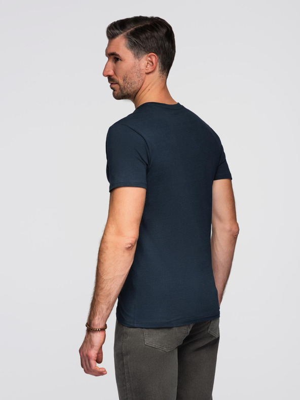 Ombre Clothing Tamnoplava muška majica kratkih rukava s V izrezom Ombre Clothing