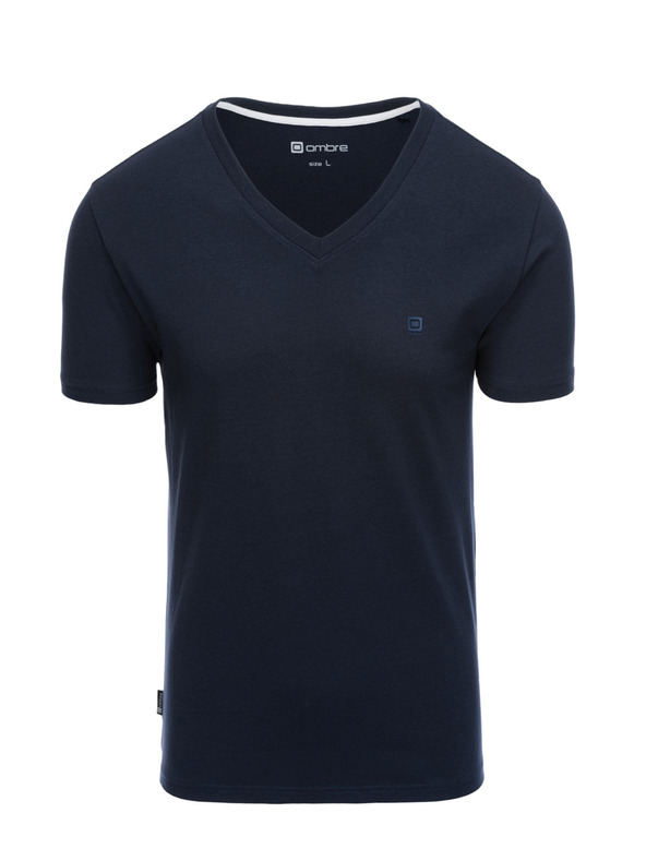 Ombre Clothing Tamnoplava muška majica kratkih rukava s V izrezom Ombre Clothing