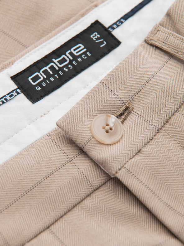 Ombre Clothing Ombre odjeća, muške svijetlo smeđe karirane hlače