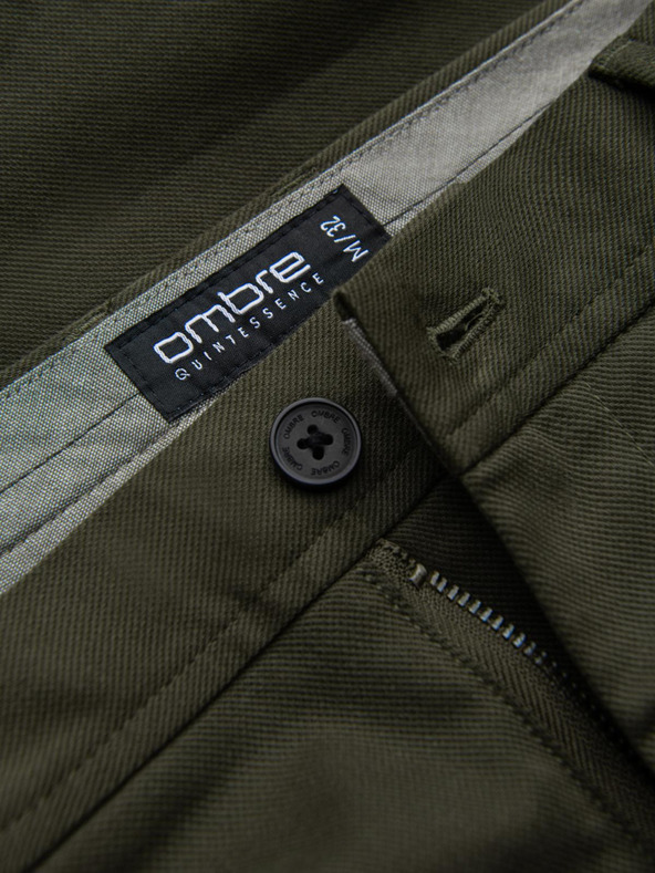 Ombre Clothing Tamnozelene muške chino hlače Ombre odjeća