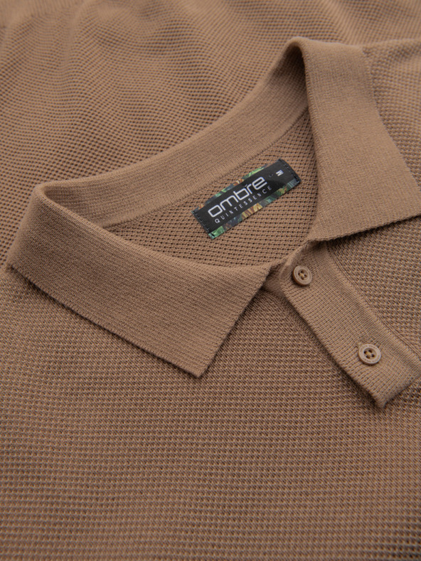 Ombre Clothing Svijetlosmeđa muška polo majica Ombre Clothing