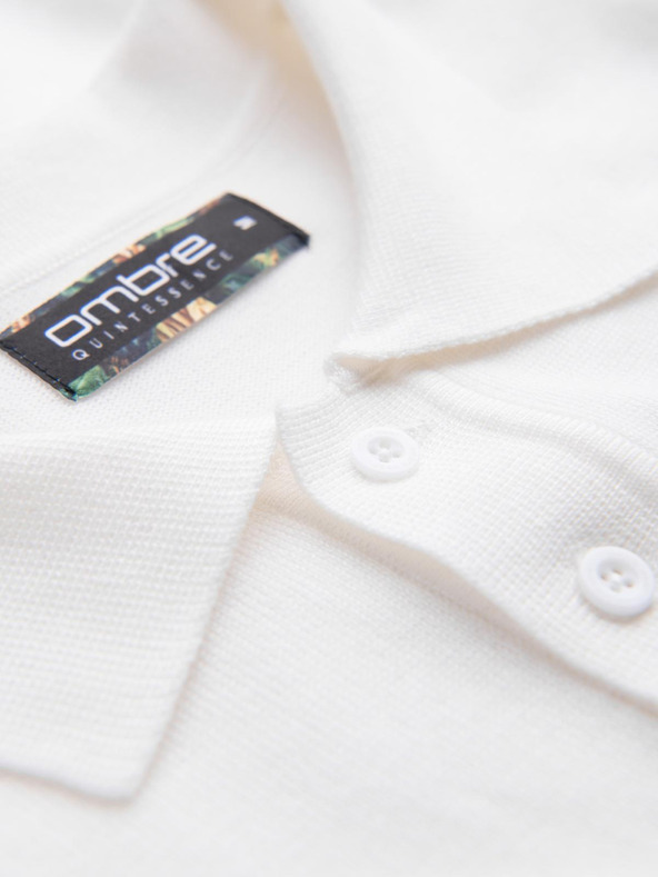Ombre Clothing Bijela muška polo majica Ombre Clothing