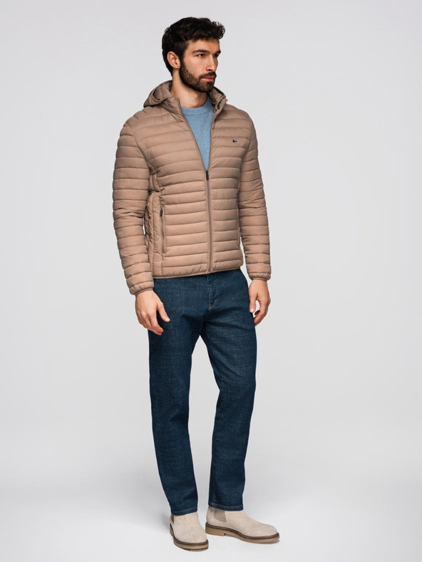 Ombre Clothing Bež muška lagana prošivena jakna Ombre Clothing