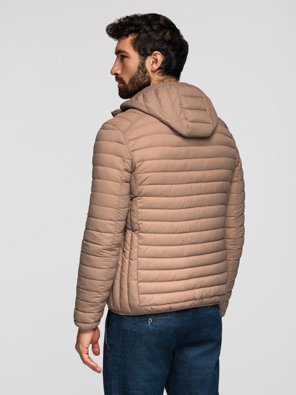 Ombre Clothing Bež muška lagana prošivena jakna Ombre Clothing