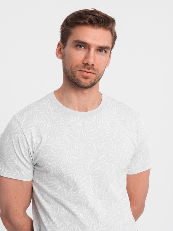 Ombre Clothing Svijetlo siva muška majica s uzorkom Ombre Clothing