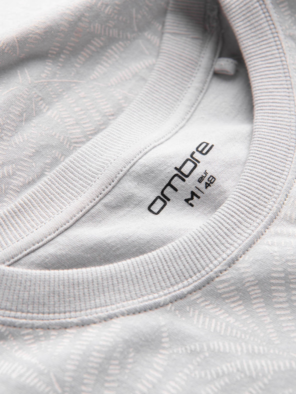 Ombre Clothing Svijetlo siva muška majica s uzorkom Ombre Clothing